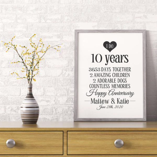 10 year marriage personalized Print