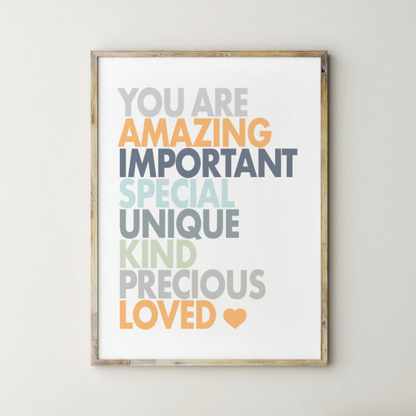 Kids Inspirational You Are Amazing Quotes Printable