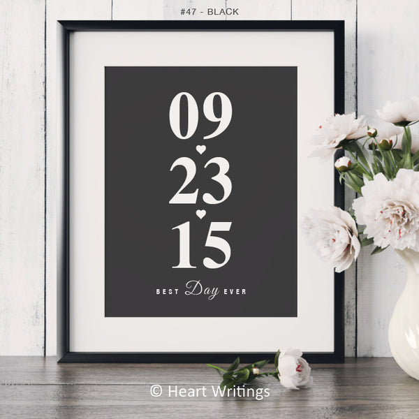 Personalized wedding date anniversary gift print