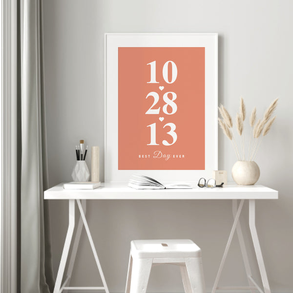 Custom anniversary wall décor “Best Day Ever” print