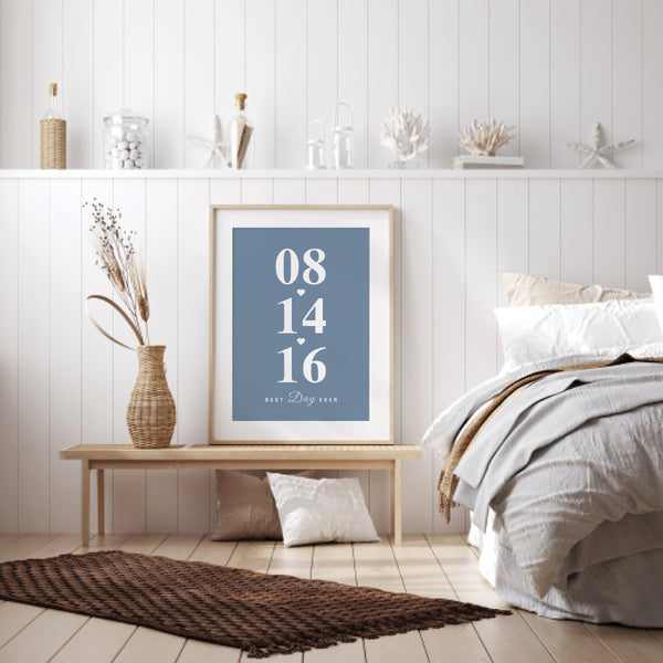 Romantic anniversary gift art with your special date