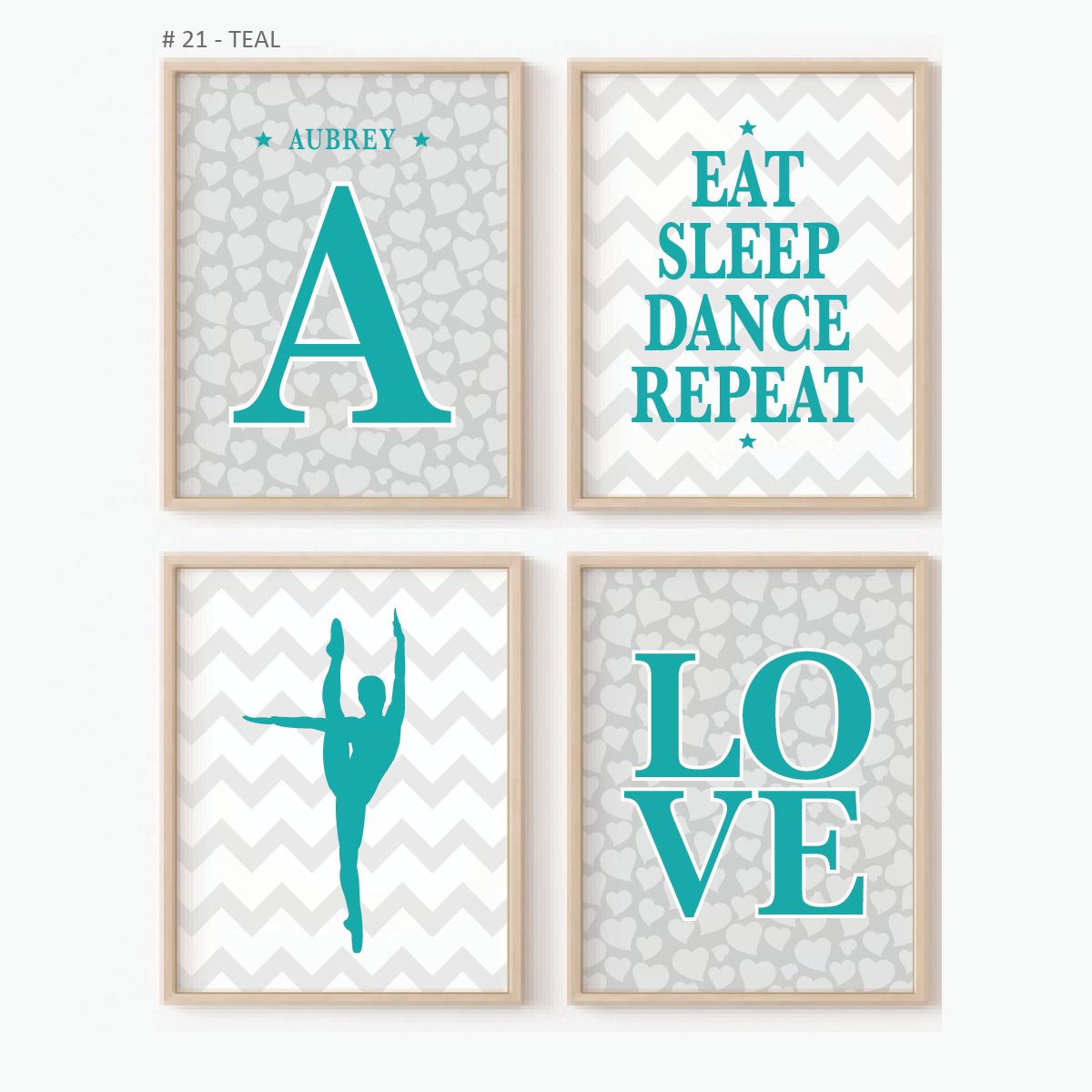 Set of four motivational dance quote wall art prints, featuring inspiring quotes and elegant dance illustrations.