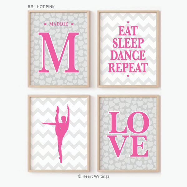 Inspirational dance quote wall art set with vibrant colors and creative typography, ideal for a dancer's bedroom or studio