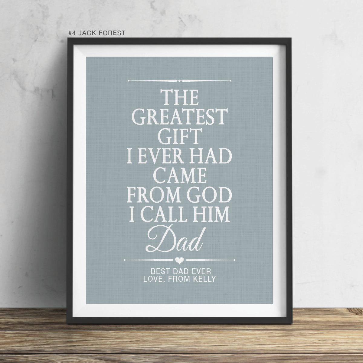 Personalized gift for dad from daughter wall art