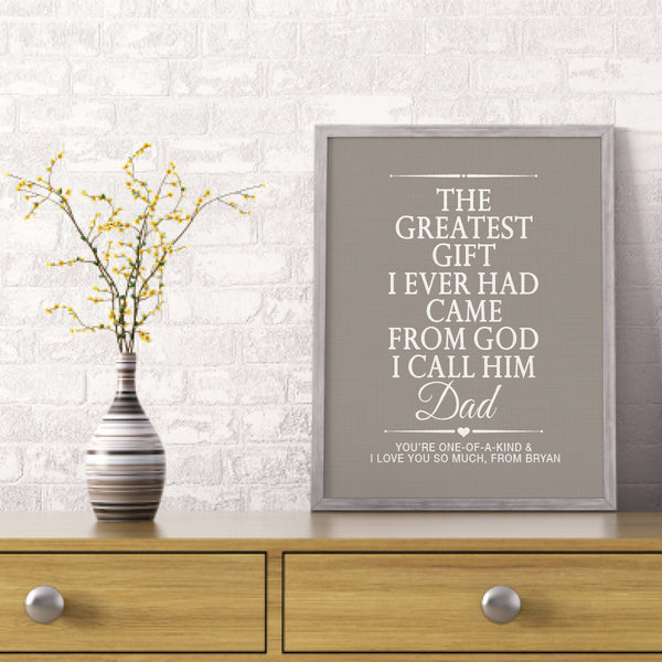 Custom father daughter bond artwork print