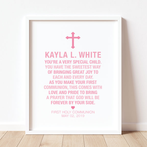 Custom First Holy Communion print, gift for girl