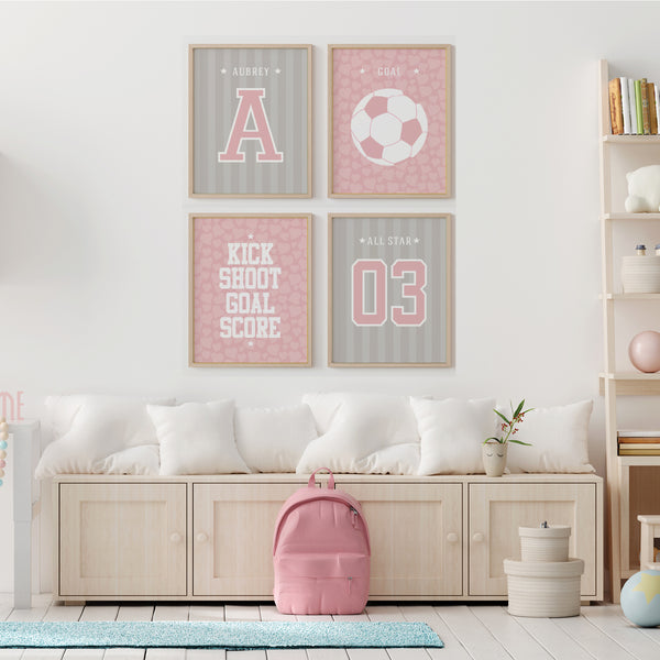 Custom soccer player prints 8x10 unframed for girls bedroom