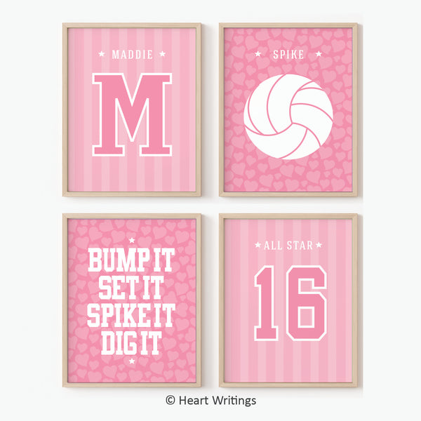 Personalized volleyball Player Prints for Girl