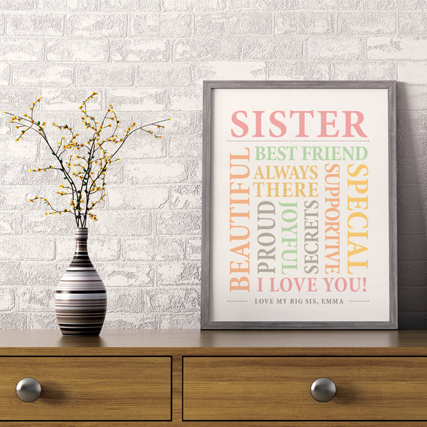 Custom soul sister wall art for best friend birthday or thinking of you gift