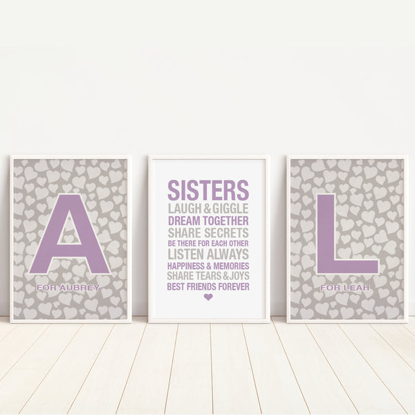 Twin girls Room Wall Decor